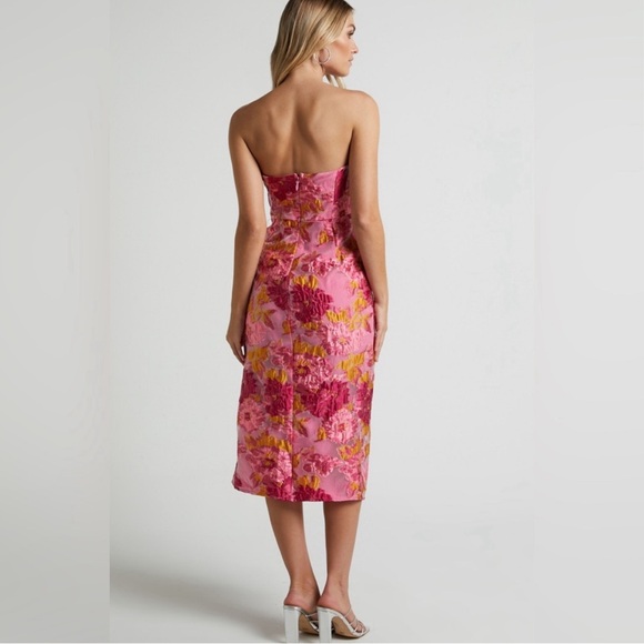 Lulus Upgraded Event Pink Floral Midi Dress - Picture 3 of 9